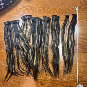 5/$25 Straight Black and Brown Hair Extensions